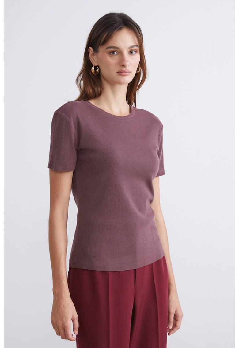 Tricou striat din amestec de bumbac