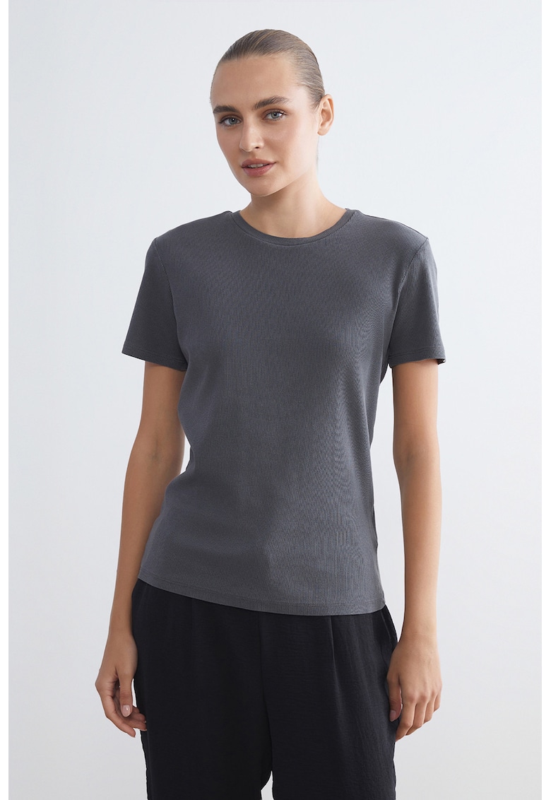 Tricou striat din amestec de bumbac