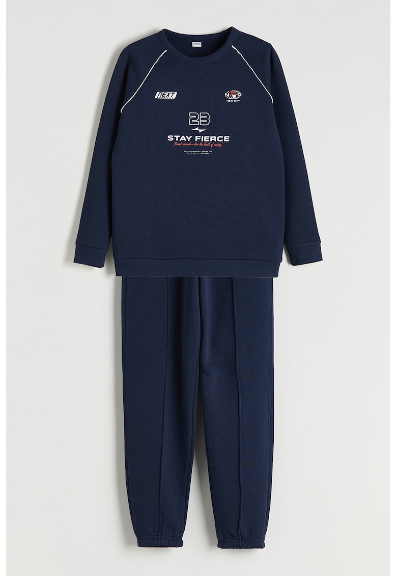 Trening din amestec de bumbac cu imprimeu text