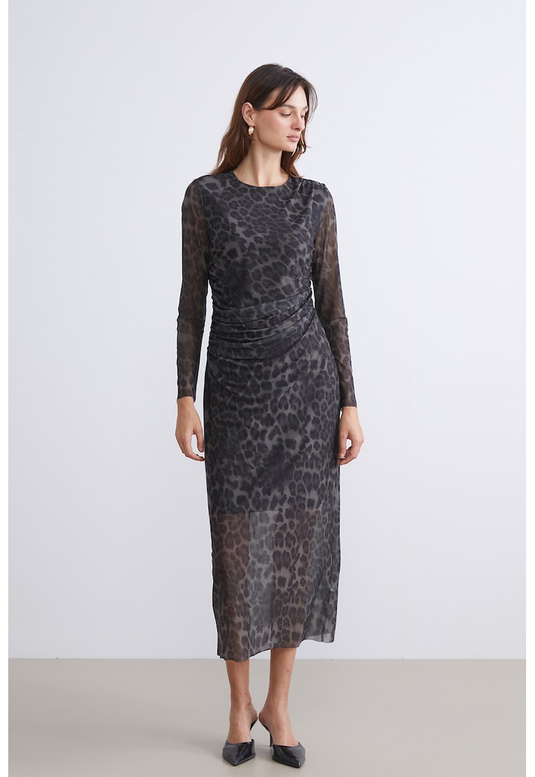 Rochie midi cu animal print