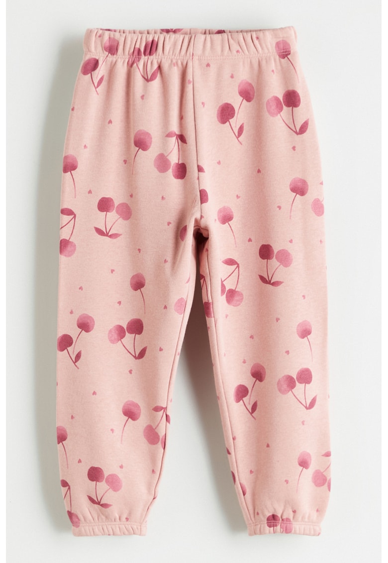 Pantaloni de trening din material fleece cu model Pantaloni de trening din material fleece cu model