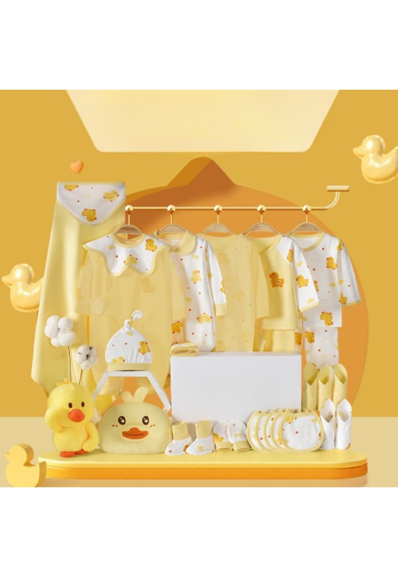 Hainute Nou Nascuti Set Galben de Vara 24 Piese Ratuste