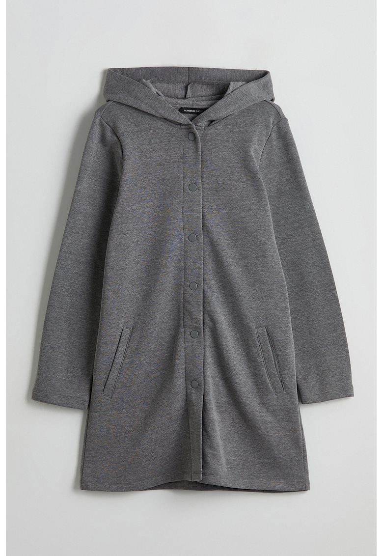 Jacheta lunga cu gluga si capse