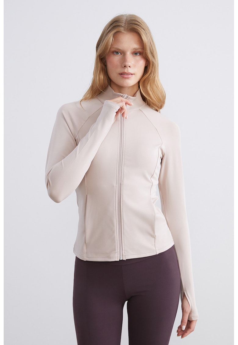 Bluza de trening slim fit cu fente pentru degetele mari