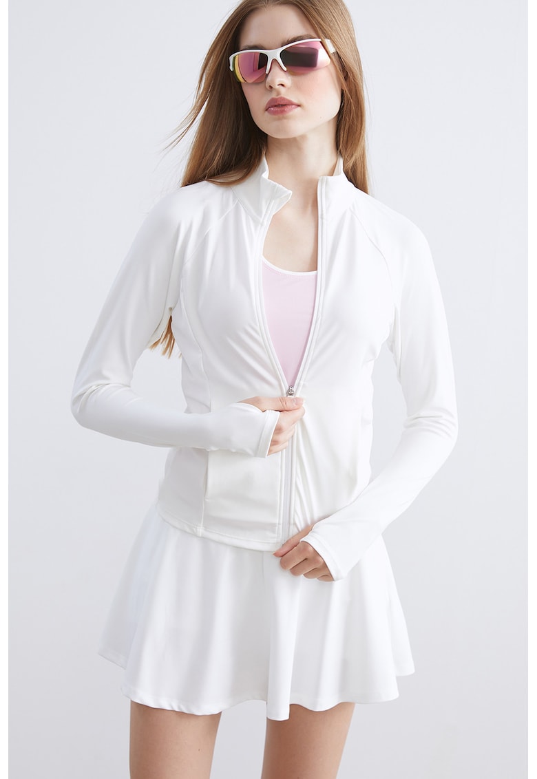 Bluza de trening slim fit cu fente pentru degetele mari