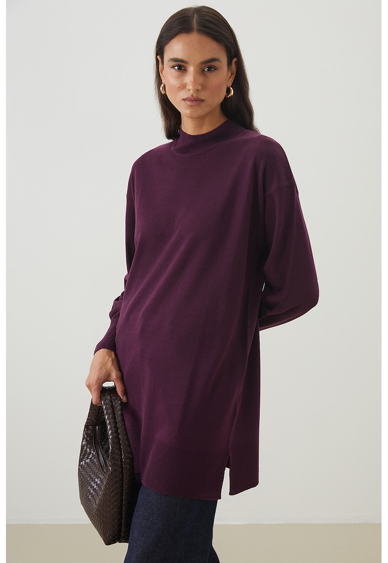 Pulover lejer cu slituri laterale Pulover lejer cu slituri laterale