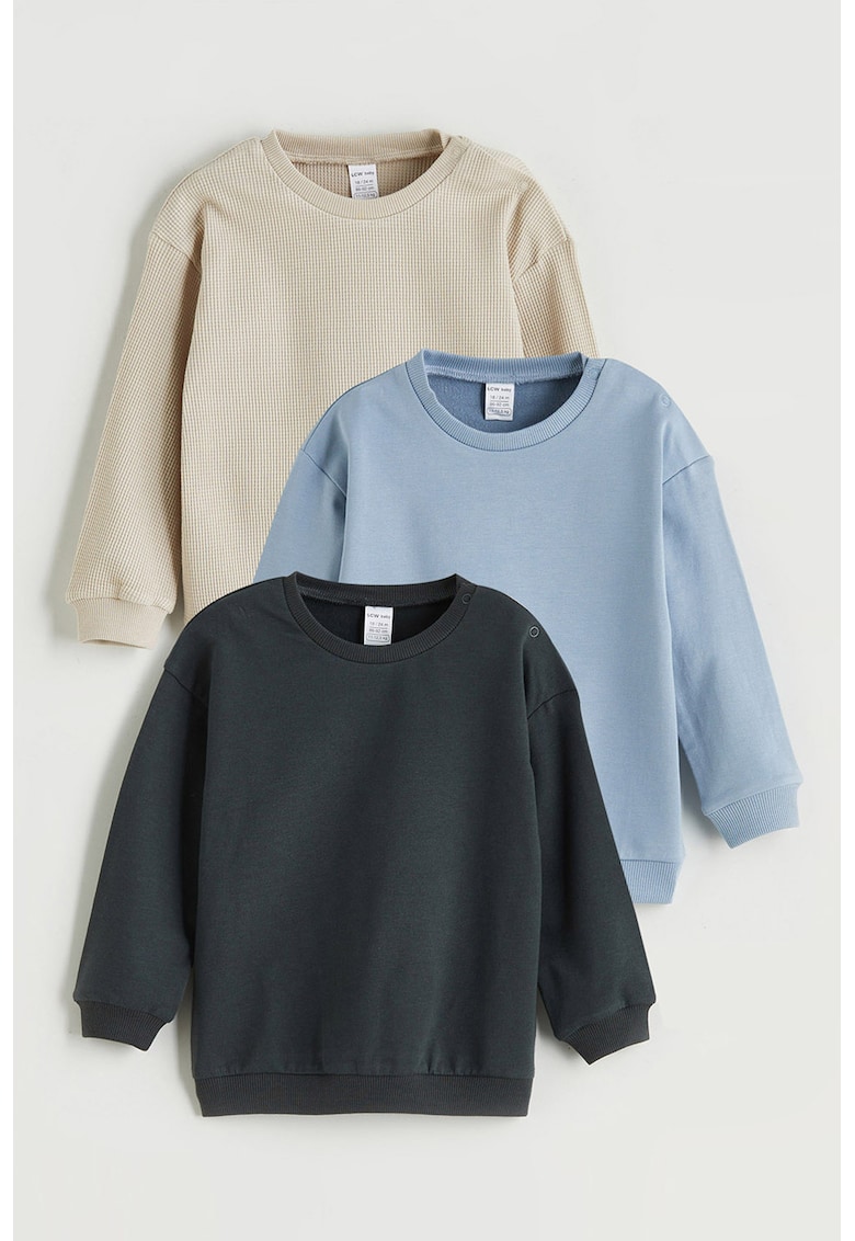 Set de bluze de trening cu model uni - 3 piese