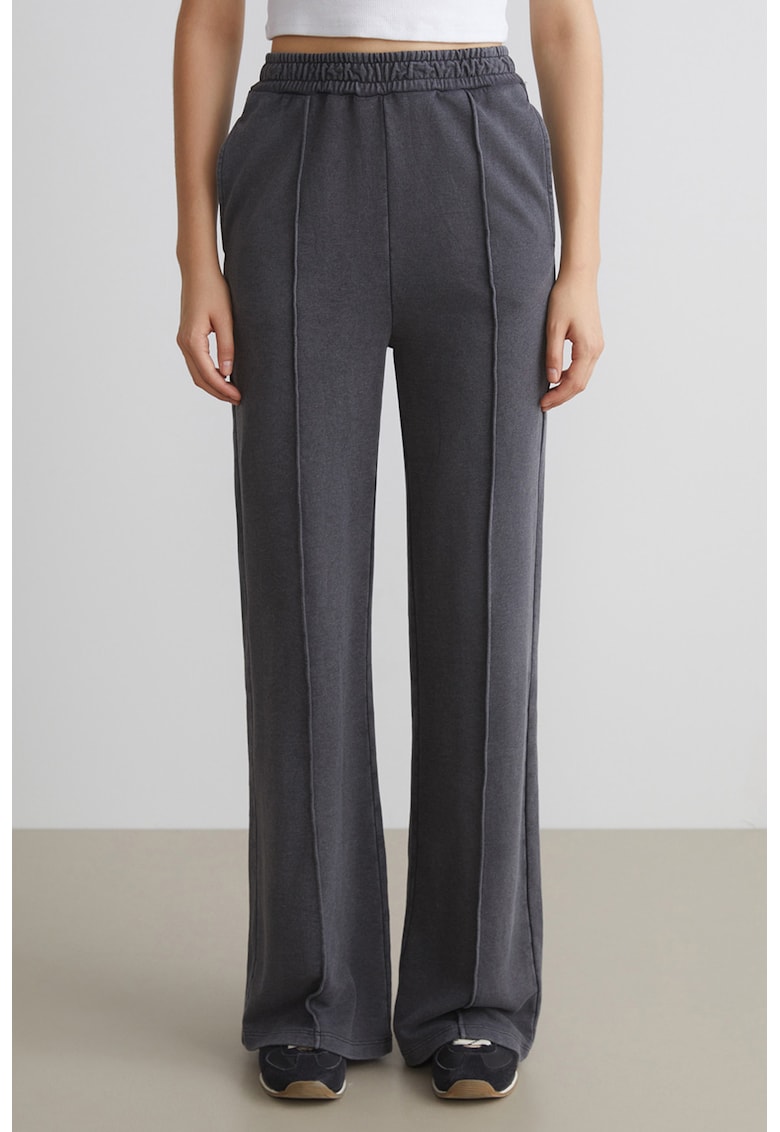 Pantaloni lungi cu talie inalta