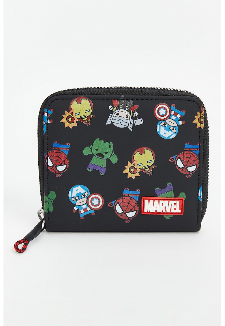 Portofel cu fermoar si imprimeu Avengers