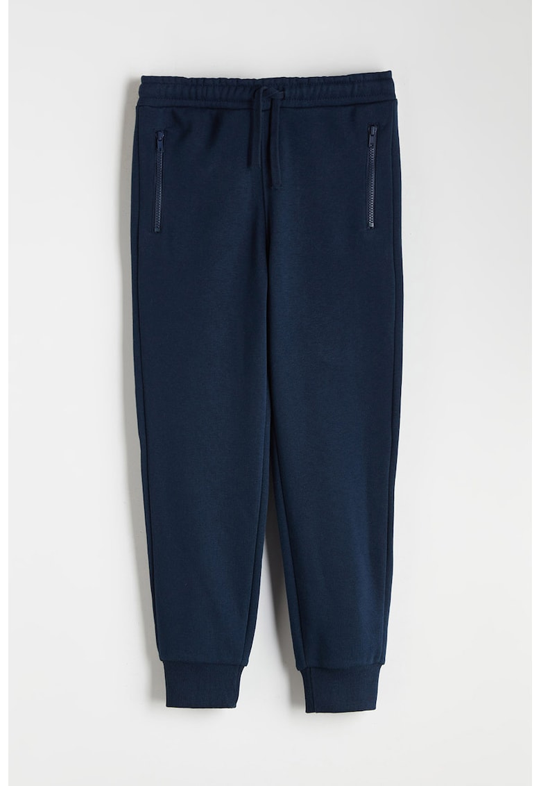 Pantaloni de trening din amestec de bumbac cu talie elastica