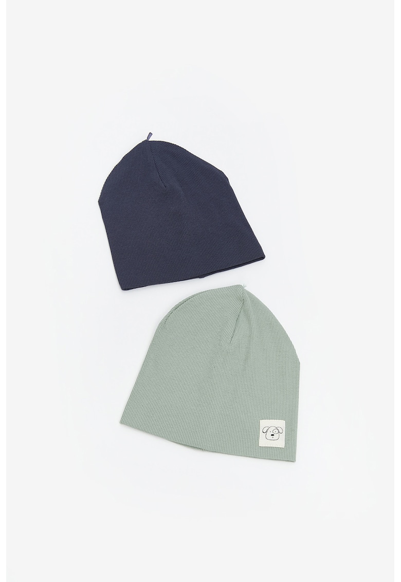 Set de caciuli din amestec de bumbac - 2 piese