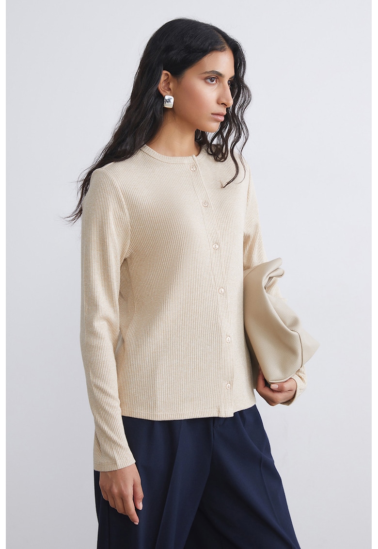 Cardigan striat cu nasturi