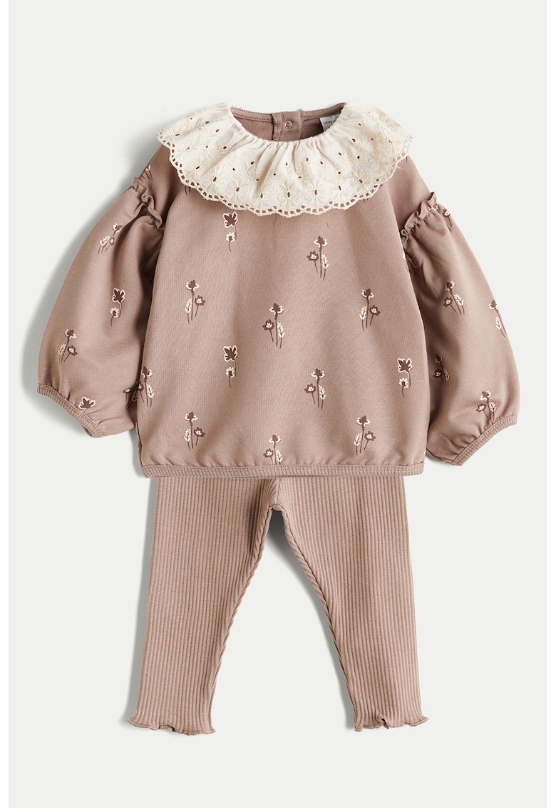 Set de bluza cu guler Peter Pan si colanti