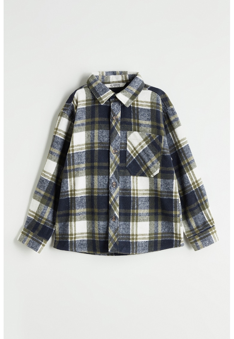 Camasa cu maneci cazute si model in carouri