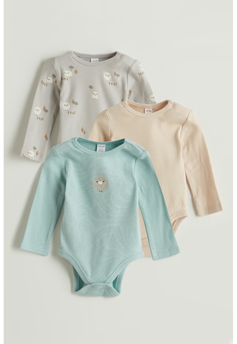 Set de body-uri din bumbac - 3 piese