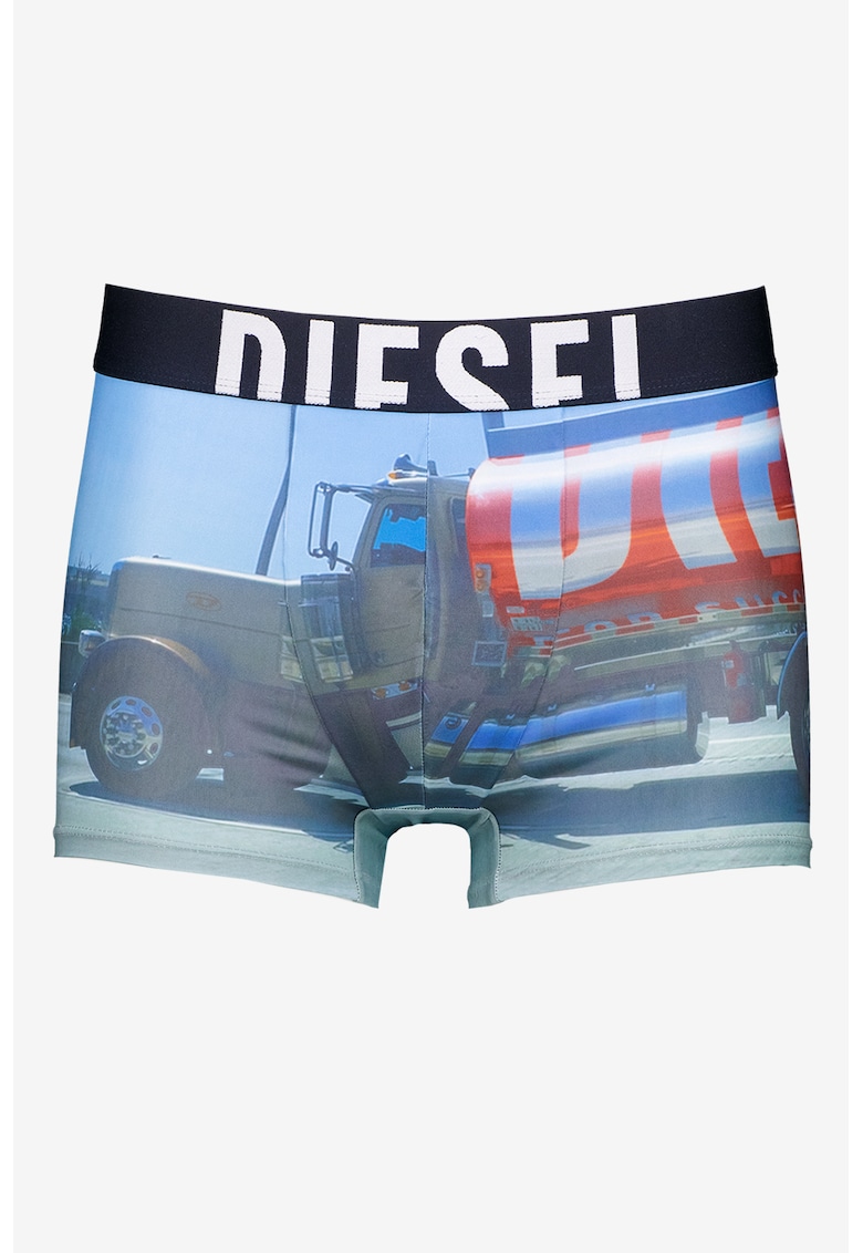 Boxeri cu logo supradimensionat si imprimeu - Rosu/Alb/Albastru