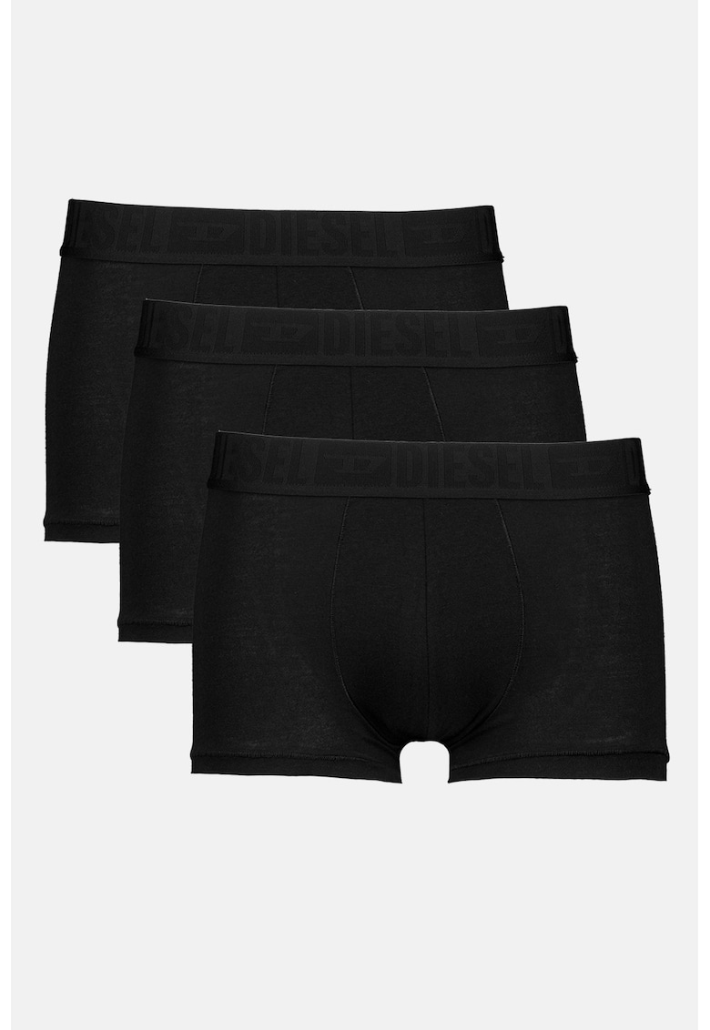 Set de boxeri din amestec de lyocell cu logo - 3 perechi - Negru