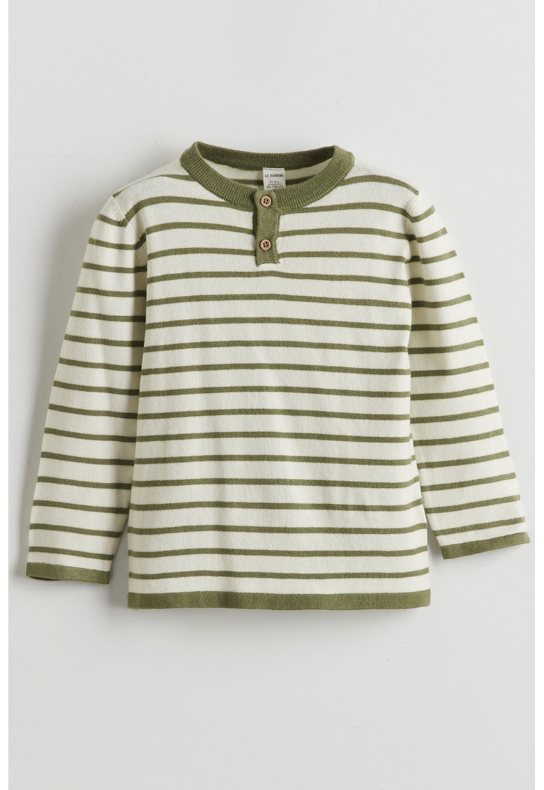 Pulover tricotat fin cu dungi