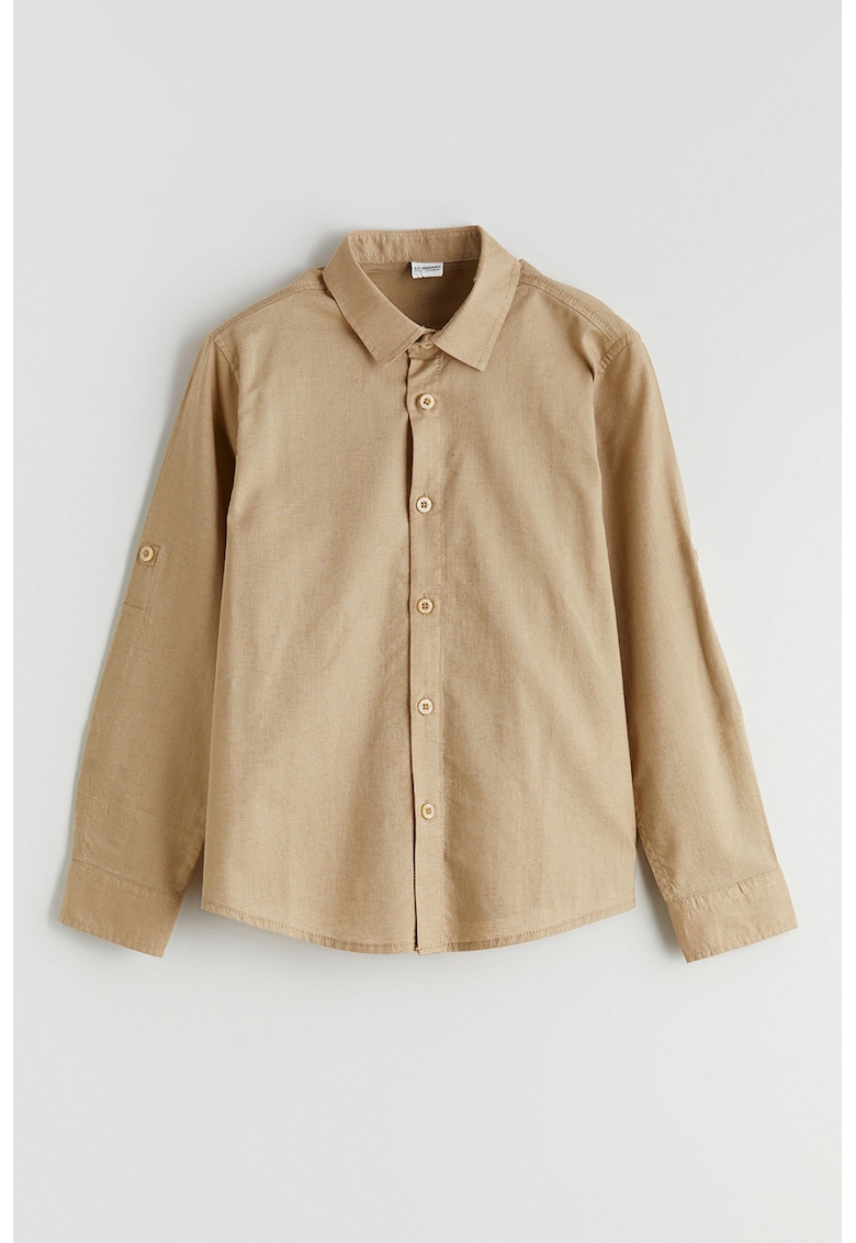 Camasa din amestec de in cu maneci lungi