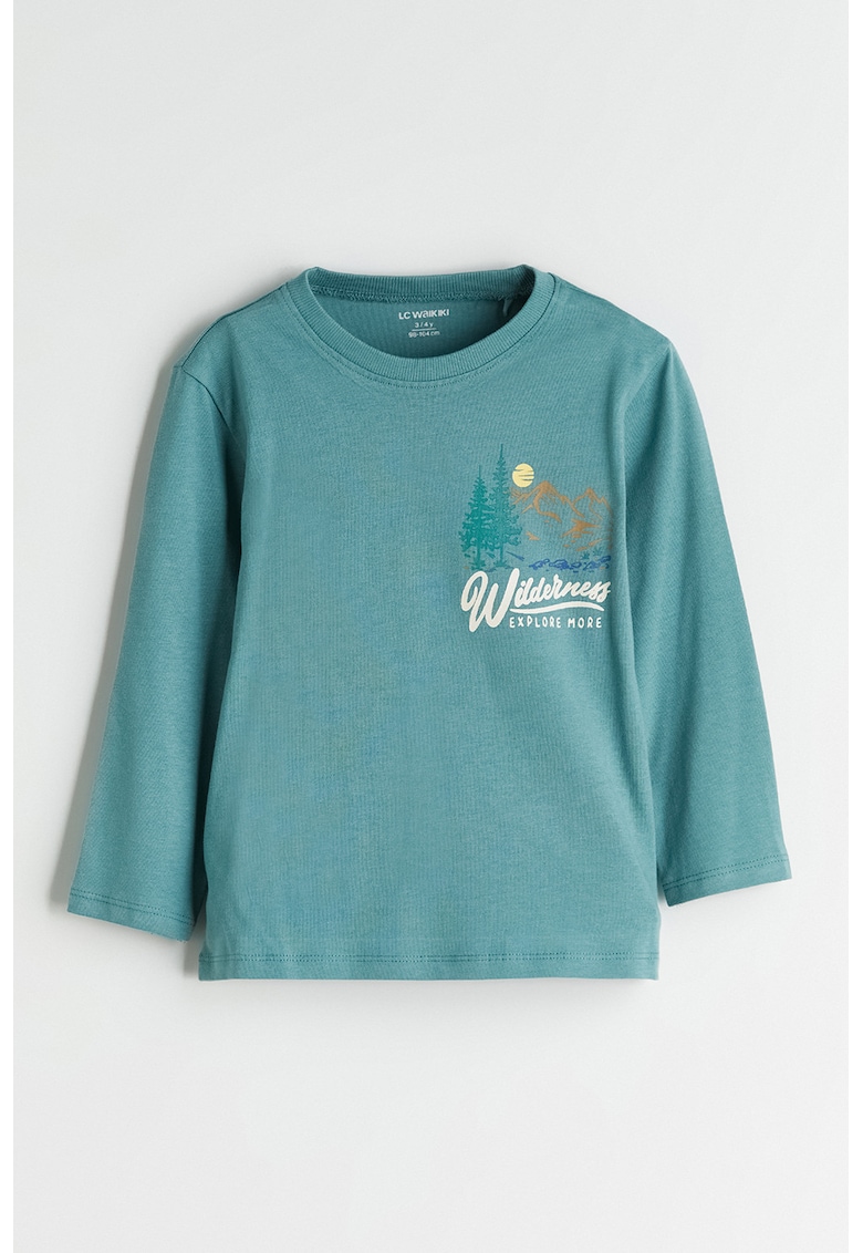 Bluza lejera din bumbac cu imprimeu