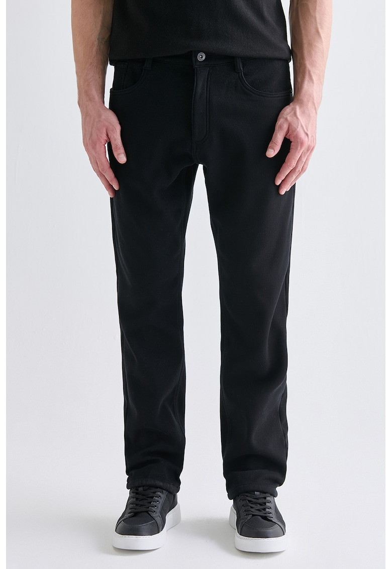 Pantaloni drepti cu model uni