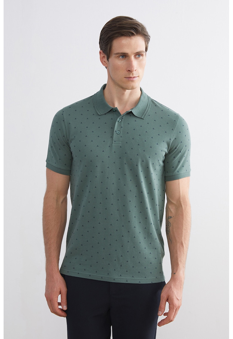 Tricou polo din bumbac cu model grafic