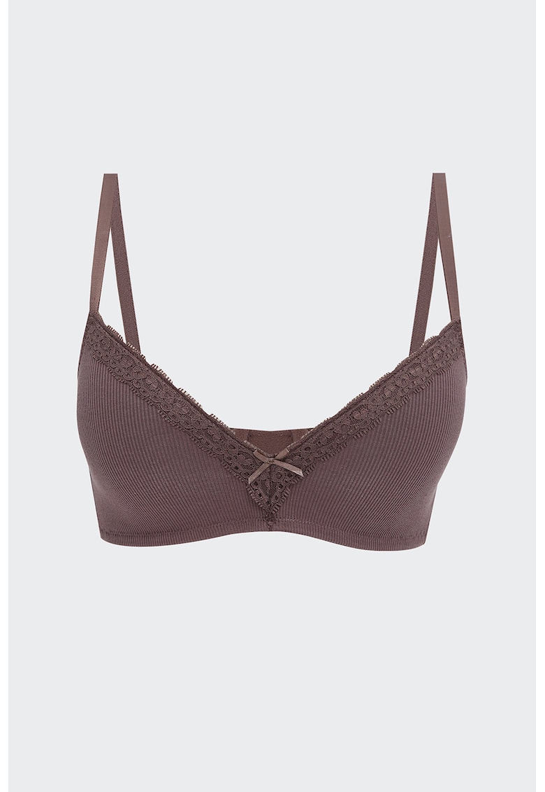 Sutien striat cu garnituri de dantela