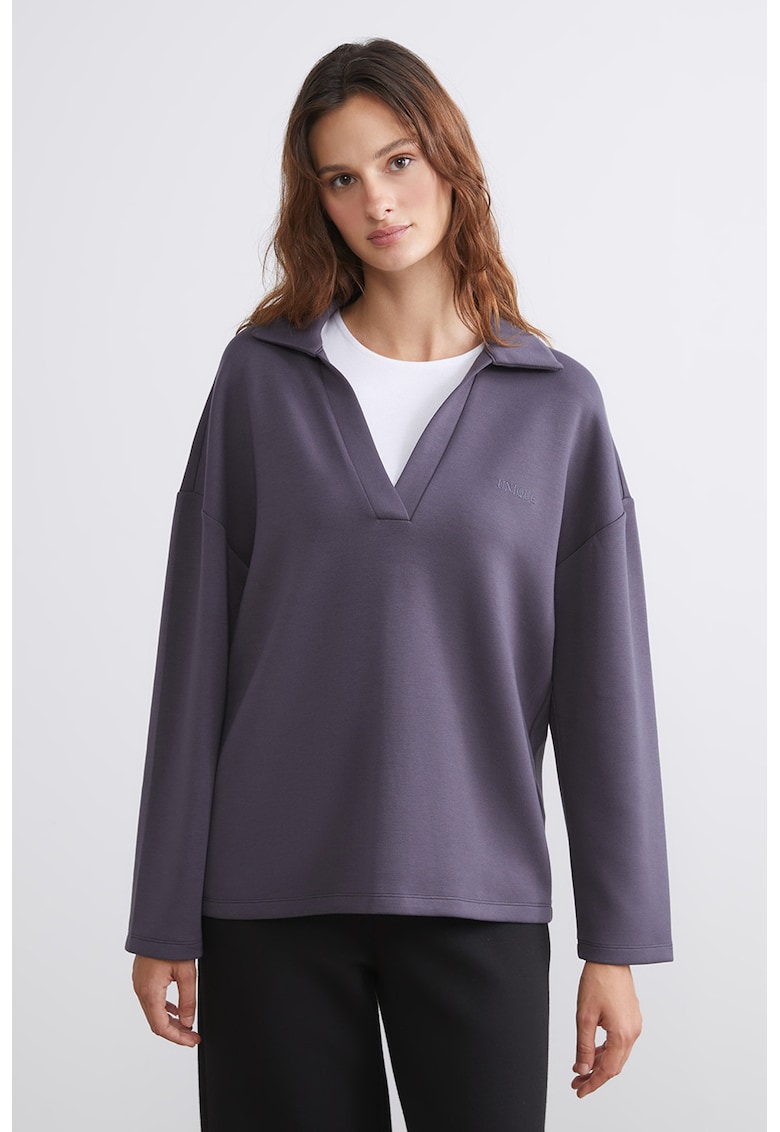 Bluza polo cu decolteu in V