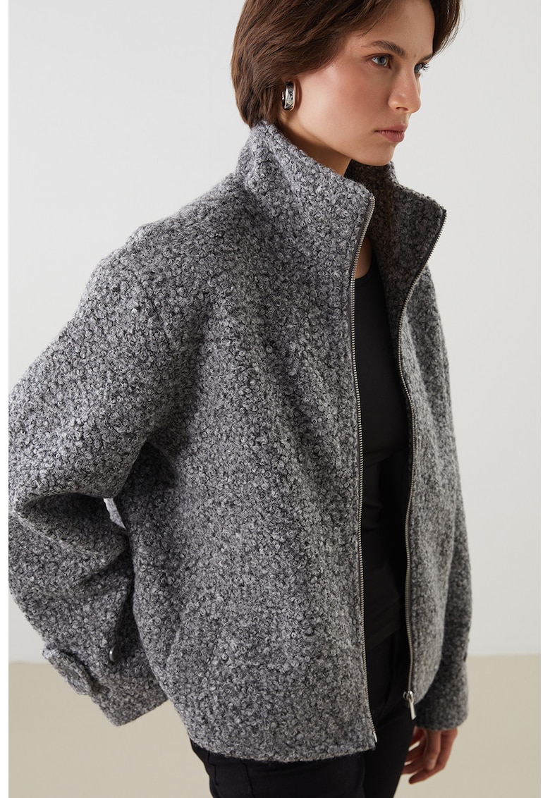 Jacheta supradimensionata cu fermoar