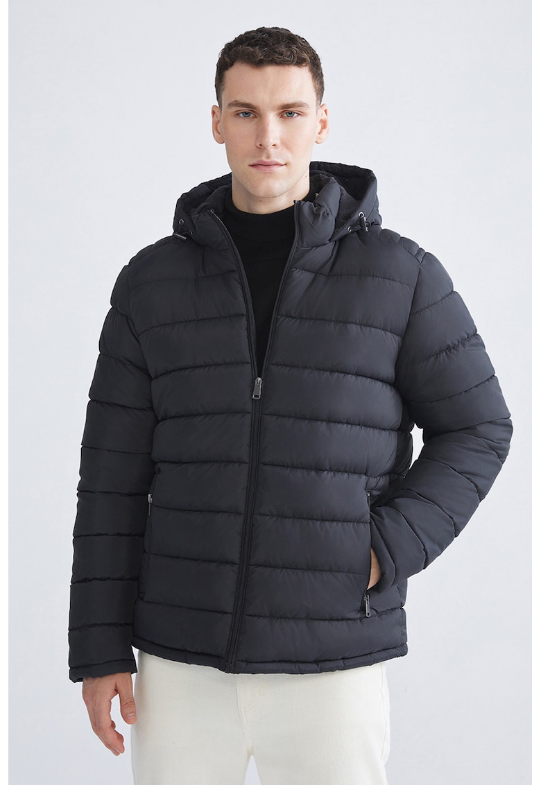 Geaca cu vatelina si buzunare - Negru