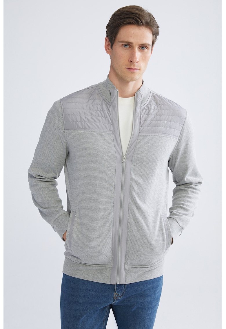 Bluza de trening cu fermoar si guler mediu