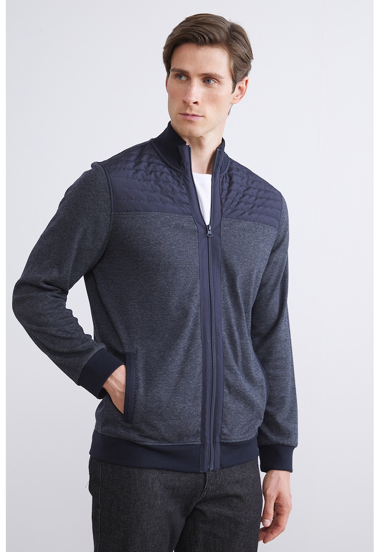 Bluza de trening cu fermoar si guler mediu