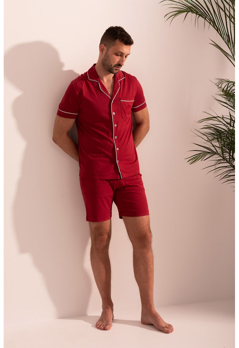 Sofiaman Pijama scurta din amestec de modal Anton - Rosu