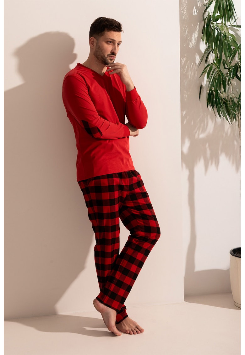 Pijama din bumbac cu buzunare laterale Victor