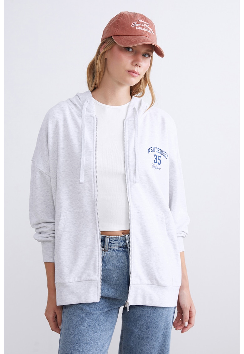 Hanorac supradimensionat cu fermoar