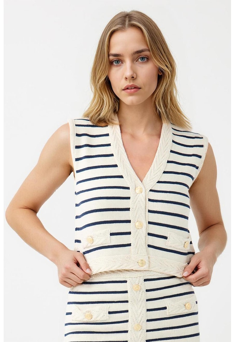 Vesta crop cu decolteu in V