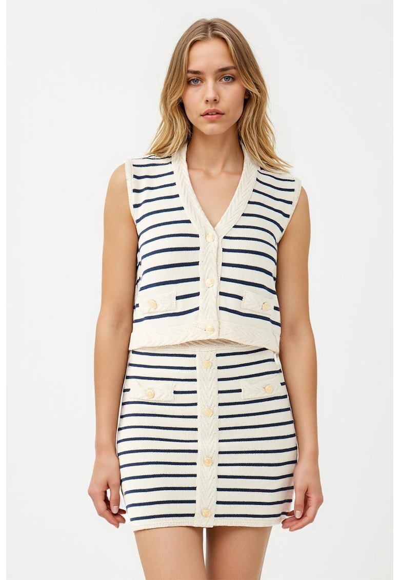 Fusta mini creion cu dungi