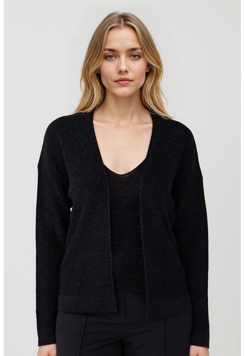 Cardigan tricotat cu model uni