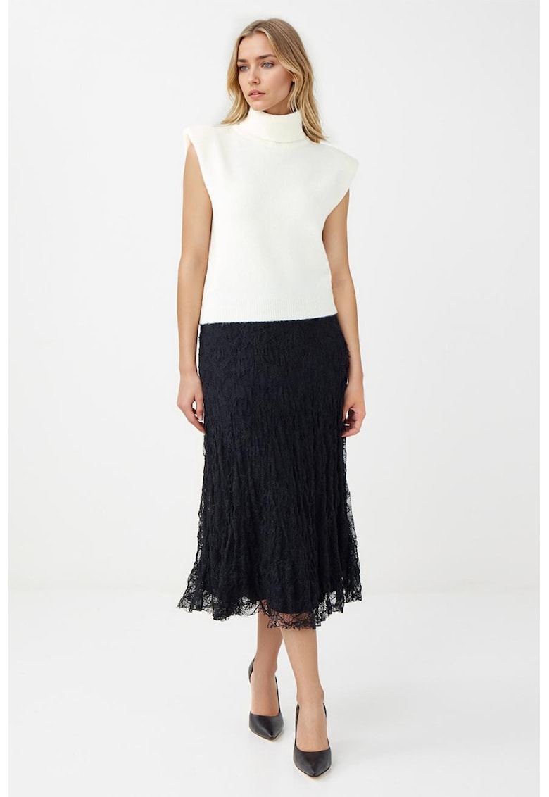 Fusta midi cu dantela - Negru