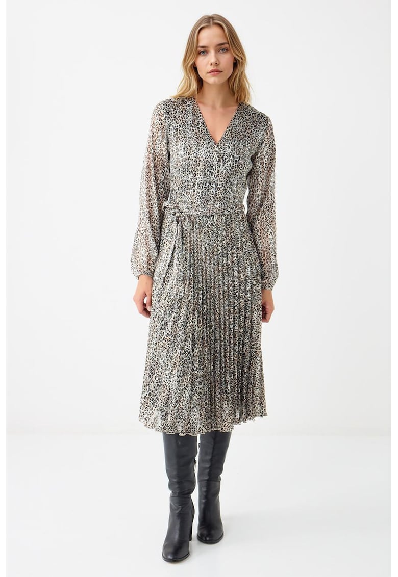 Rochie plisata cu animal print