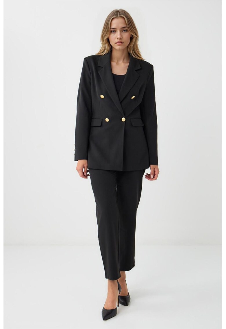 Sacou cu buzunare cu clapa - Negru