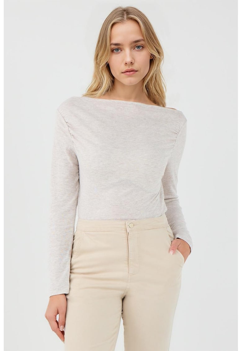 Bluza slim-fit cu decolteu barcuta