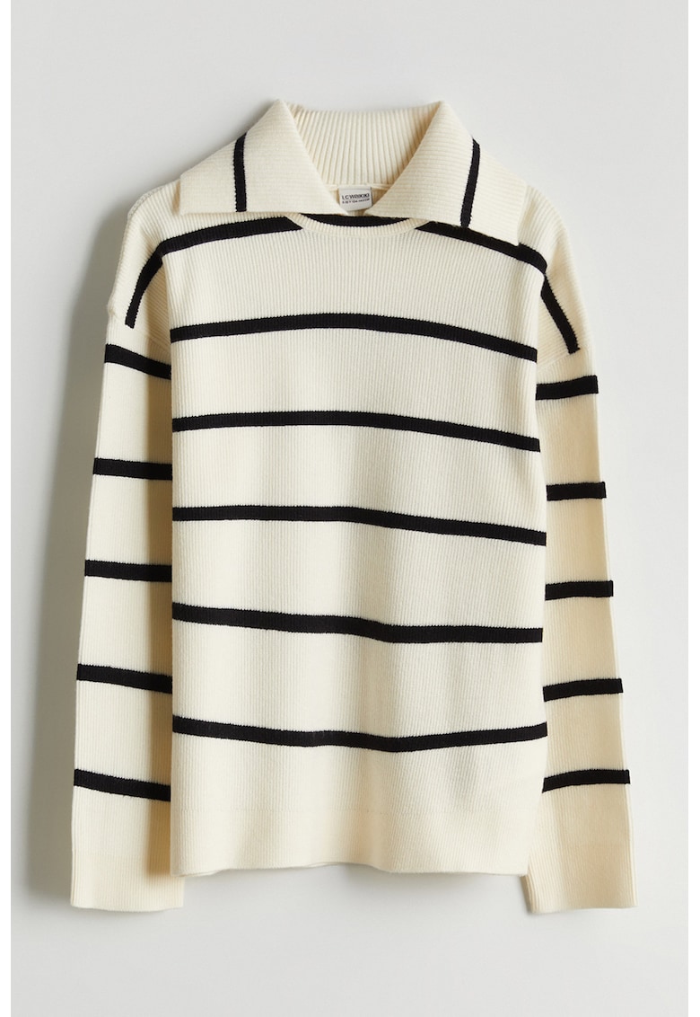 Bluza polo cu model in dungi