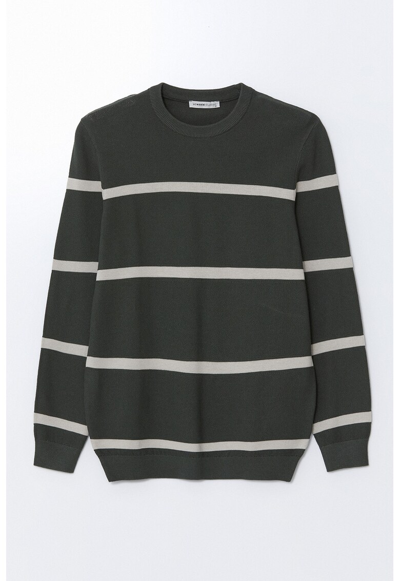 Pulover cambrat cu decolteu la baza gatului