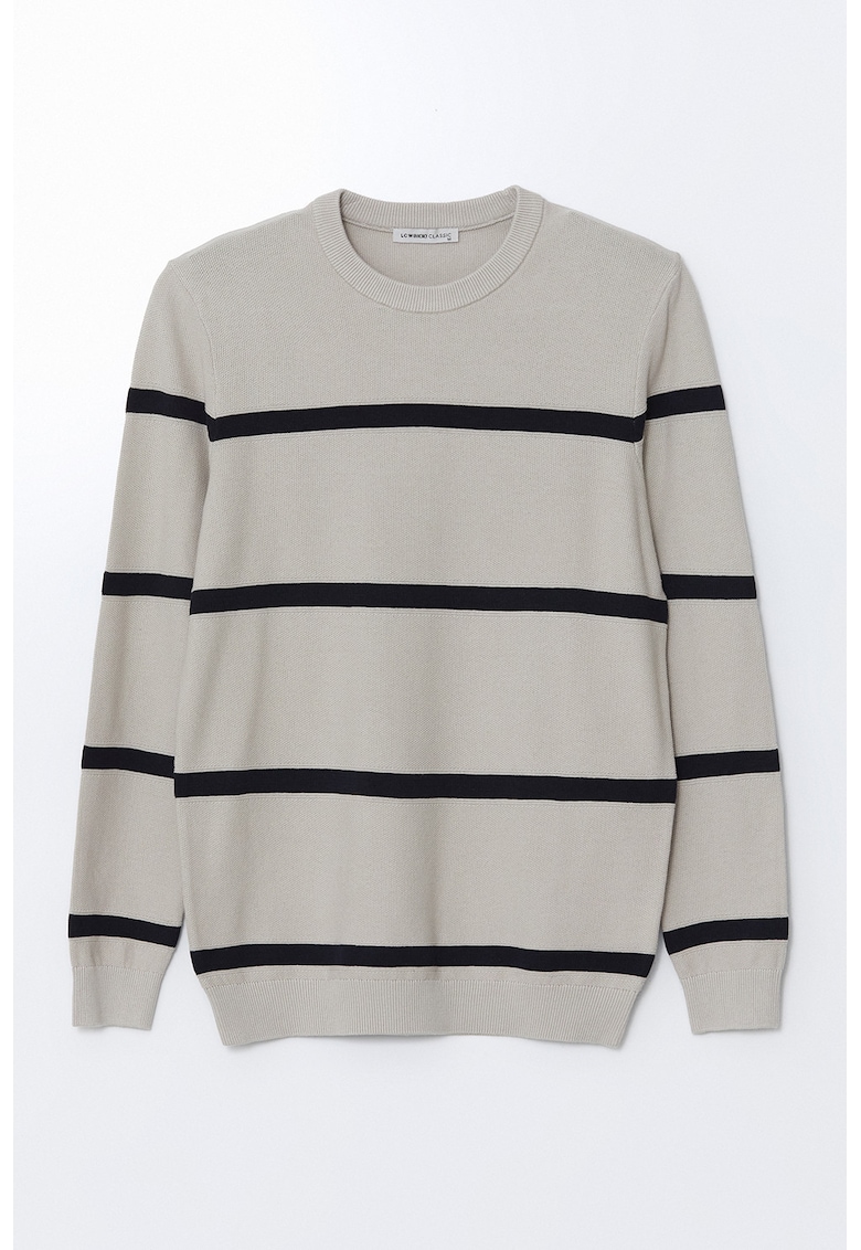 Pulover cambrat cu decolteu la baza gatului