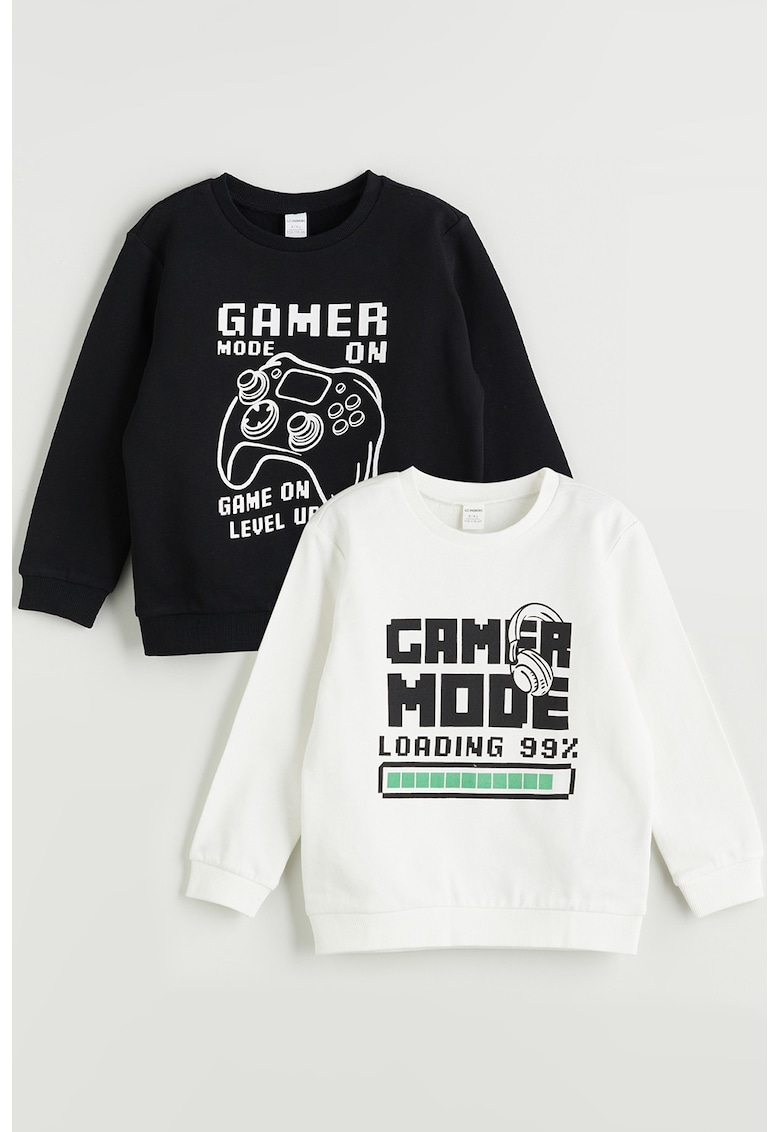 Set de bluza de trening cu model grafic Gaming - 2 piese