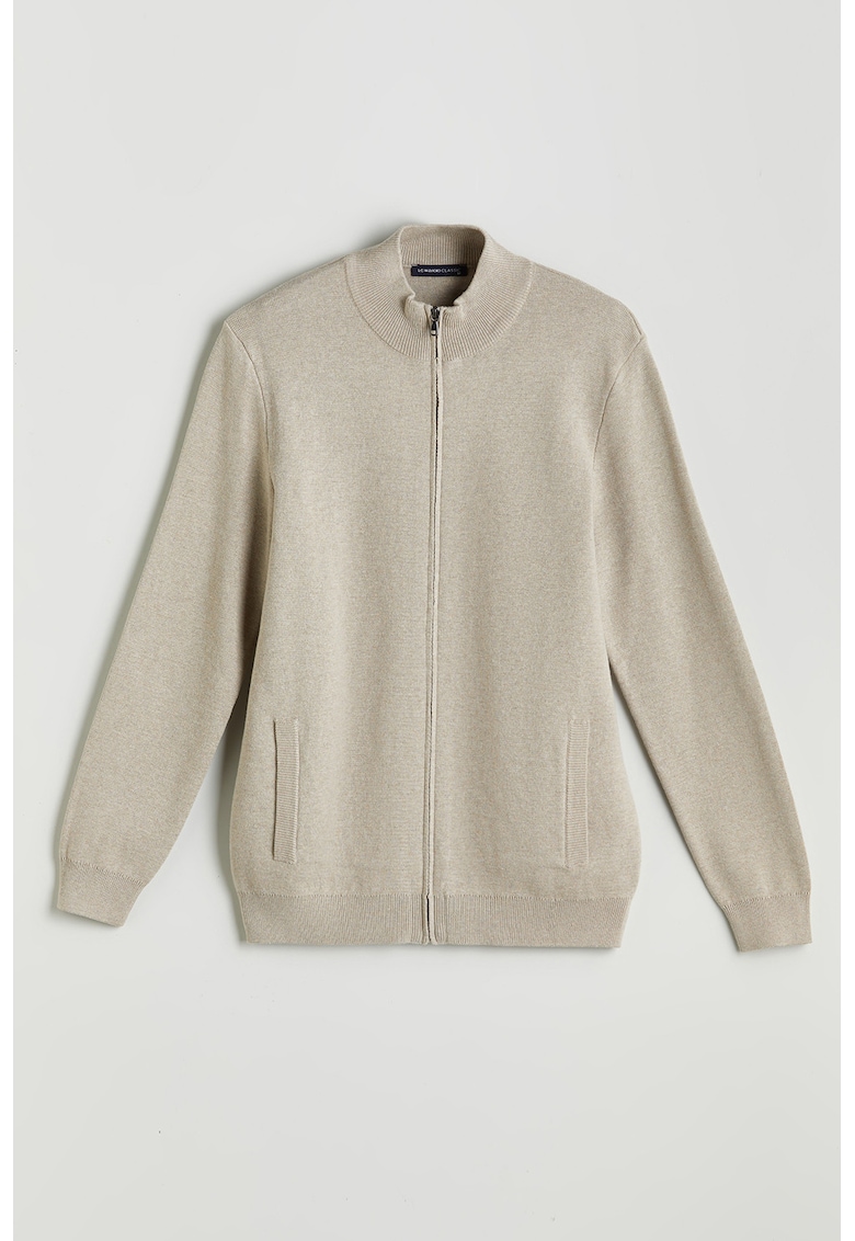 Cardigan cu maneci lungi si fermoar