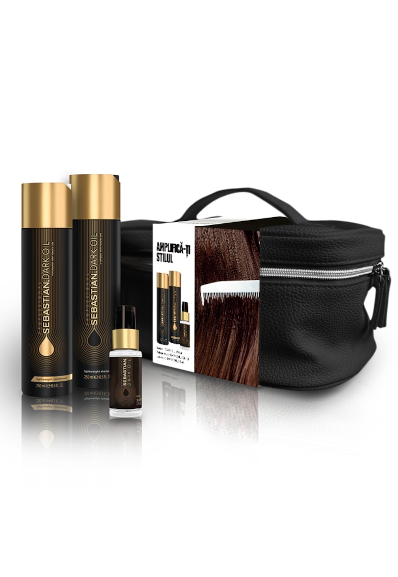 Set profesional Dark Oil de stralucire si hidratare pentru toate tipurile de par - sampon 250 ml + balsam 250 ml + ulei de par 30 ml