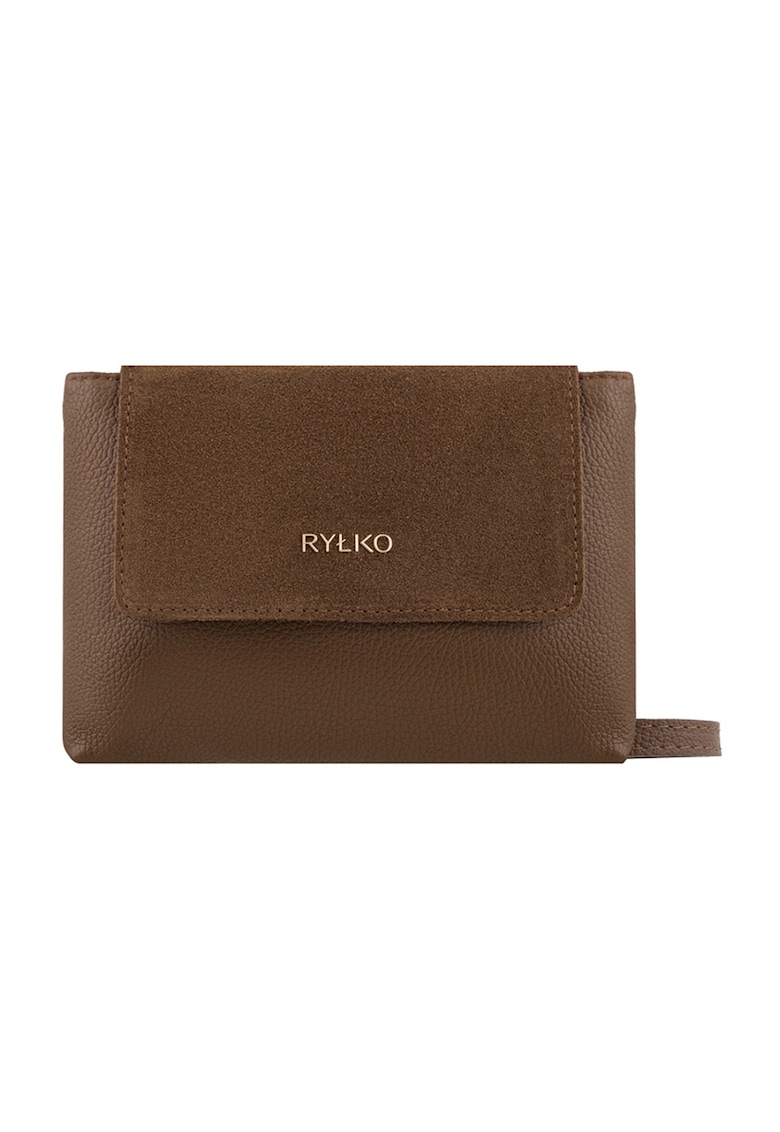Geanta crossbody de piele - Maro inchis