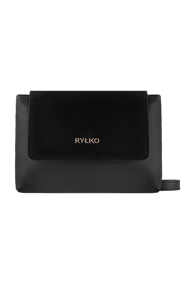 Geanta crossbody de piele - Negru